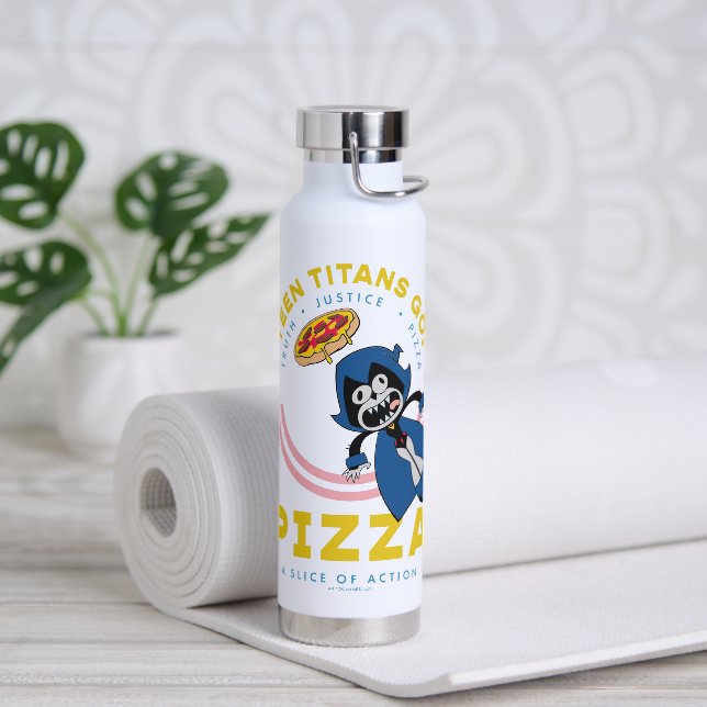 Teen Titans Go! Raven "Truth Justice Pizza" Trinkflasche (Yoga)