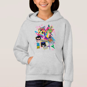 Teen Titans Go!   Retro 90's Group Collage Hoodie