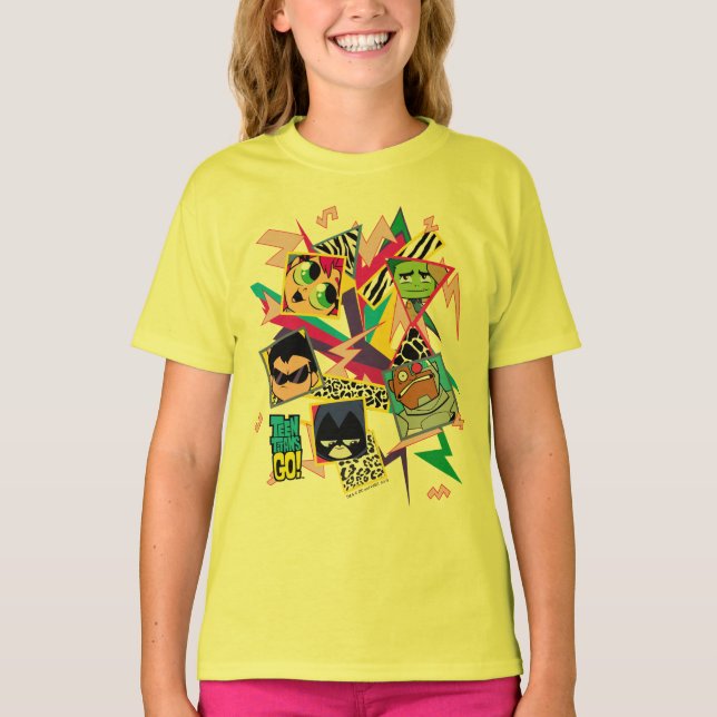 Teen Titans Go! | Retro 90's Group Collage T-Shirt (Vorderseite)