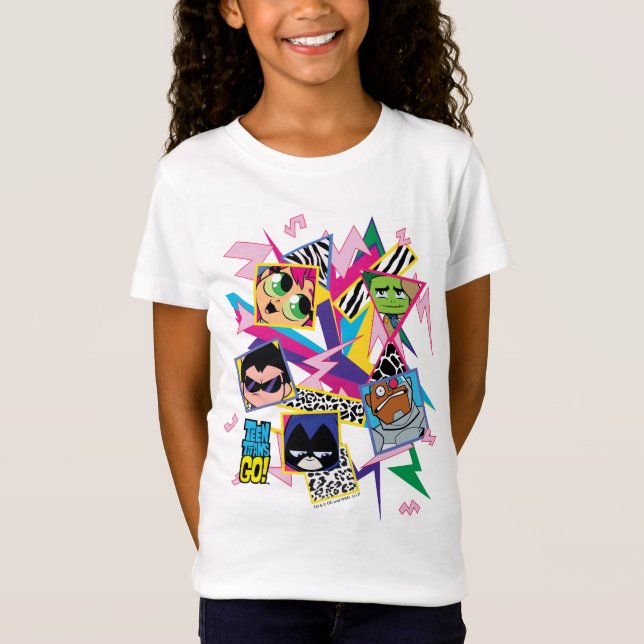 Teen Titans Go! | Retro 90's Group Collage T-Shirt (Vorderseite)