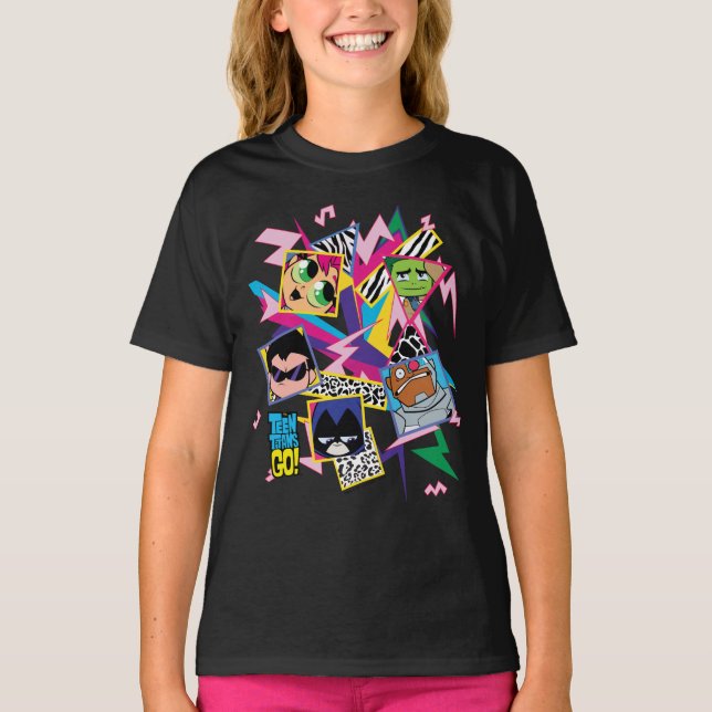 Teen Titans Go! | Retro 90's Group Collage T-Shirt (Vorderseite)