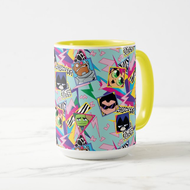 Teen Titans Go! | Retro 90's Group Collage Tasse (VorderseiteRechts)