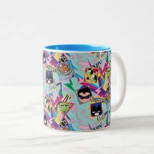 Teen Titans Go!   Retro 90's Group Collage Zweifarbige Tasse