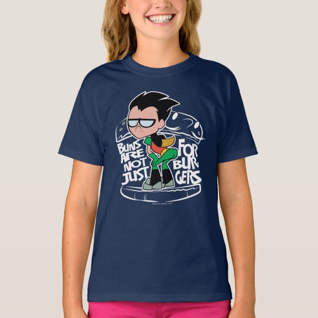 Teen Titans Go! | Robin Hintern Scooty Buns T-Shirt (Vorderseite)