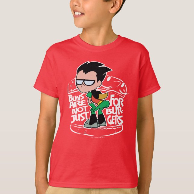 Teen Titans Go! | Robin Hintern Scooty Buns T-Shirt (Vorderseite)