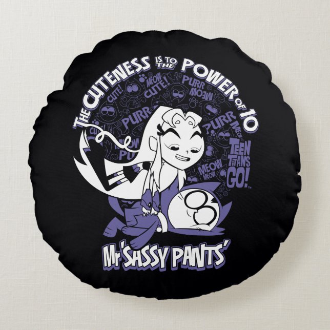Teen Titans Go! | Starfire & Mr. Sassy Pants Rundes Kissen (Vorderseite)
