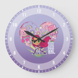 Teen Titans Go! Starfire's Heart Punch Graphic Große Wanduhr