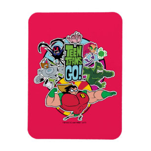 Teen Titans Go!   Team Group Graphic Magnet