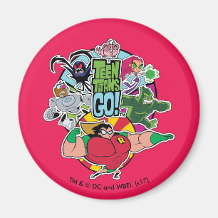 Teen Titans Go!   Team Group Graphic Magnet