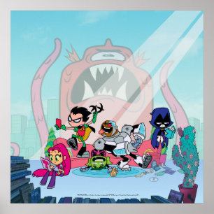 Teen Titans Go!   Tentacled Monster Approach Poster