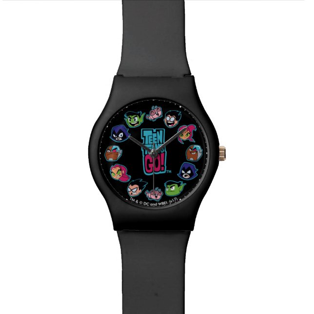 Teen Titans Go! | Titans Head Pattern Armbanduhr (Nahaufnahme)
