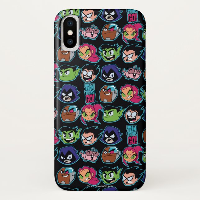 Teen Titans Go! | Titans Head Pattern Case-Mate iPhone Hülle (Rückseite)
