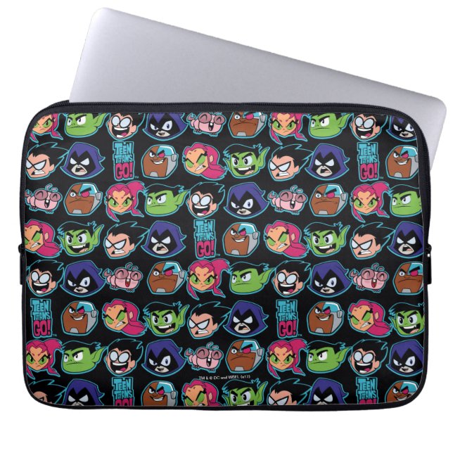 Teen Titans Go! | Titans Head Pattern Laptopschutzhülle (Vorderseite)
