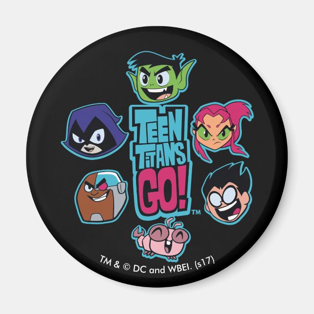 Teen Titans Go! | Titans Head Pattern Magnet (Vorne)