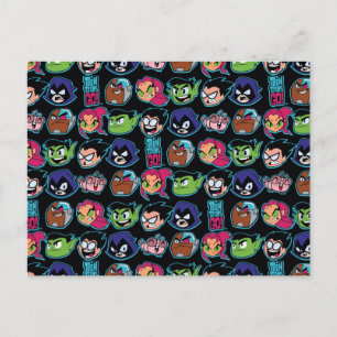 Teen Titans Go!   Titans Head Pattern Postkarte