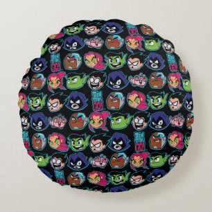 Teen Titans Go! Titans Head Pattern Rundes Kissen