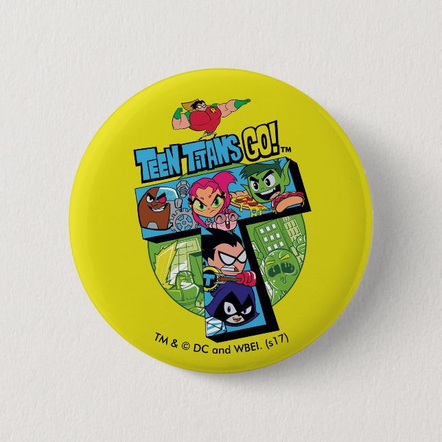 Teen Titans Go! | Titans Tower Collage Button (Vorderseite)