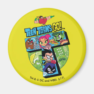 Teen Titans Go!   Titans Tower Collage Magnet