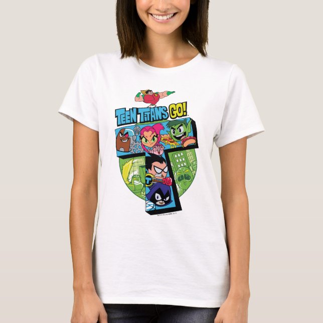 Teen Titans Go! | Titans Tower Collage T-Shirt (Vorderseite)