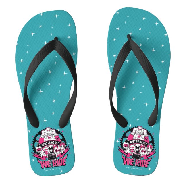 Teen Titans Go! | "Wir fahren" Retro Moto Graphic Flip Flops (Fußbett)