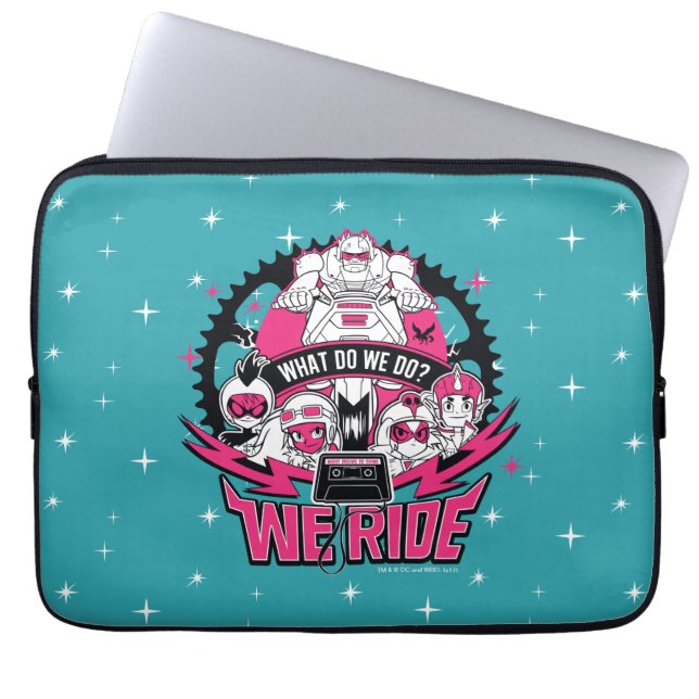Teen Titans Go! | "Wir fahren" Retro Moto Graphic Laptopschutzhülle (Vorderseite)