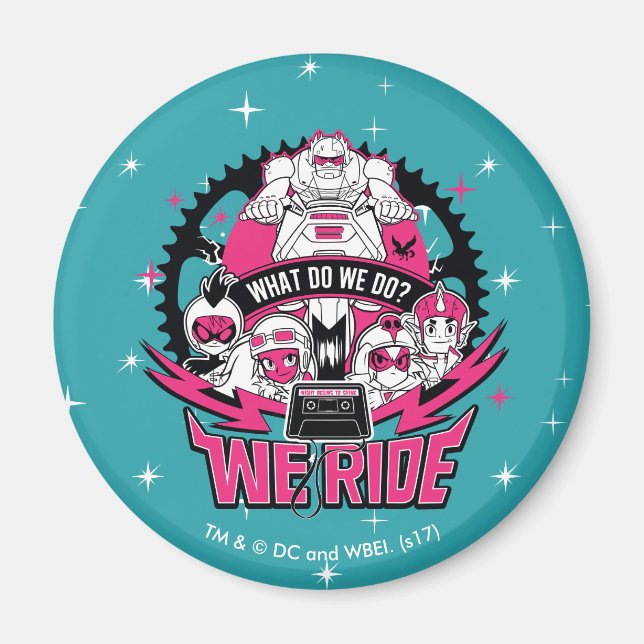Teen Titans Go! | "Wir fahren" Retro Moto Graphic Magnet (Vorne)