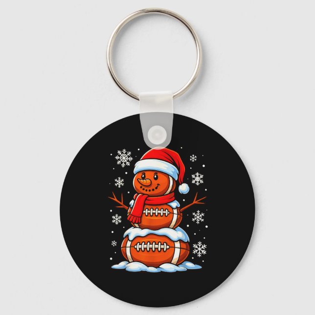 Teenage Boys Christmas Pajamas, American Football  Schlüsselanhänger (Vorderseite)