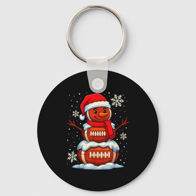 Teenage Boys Christmas Pajamas, American Football  Schlüsselanhänger (Vorderseite)