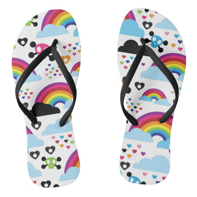 Teenage emo Regenbogenhülle Flip Flops (Fußbett)