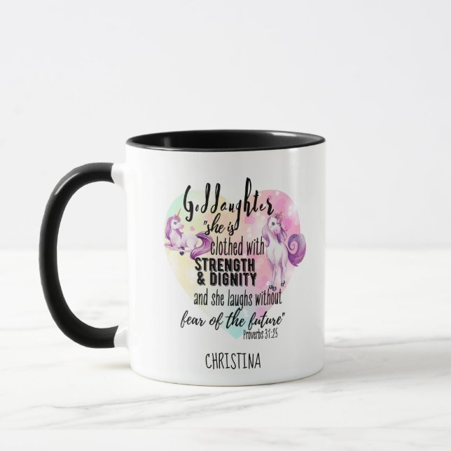 Teenage Godtochter Geschenk Pink Unicorn Niedlich Tasse (Links)