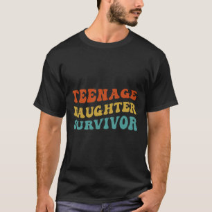 Teenage Tochter Survivor Väter Tag Retro Groovy T-Shirt