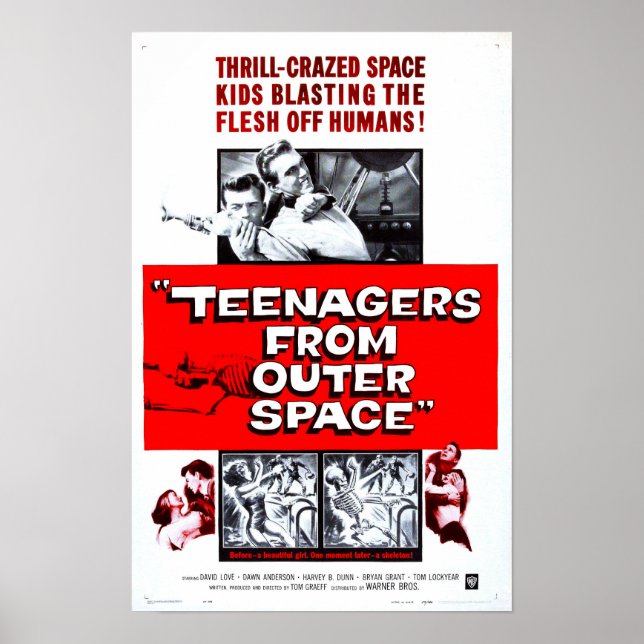 Teenager aus dem Vintagen Filmposter des Weltraums Poster (Vorne)
