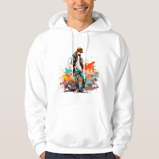 Teenager Boy Graffiti Hoodie (Vorderseite)