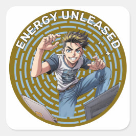 teenager boy quadratischer aufkleber