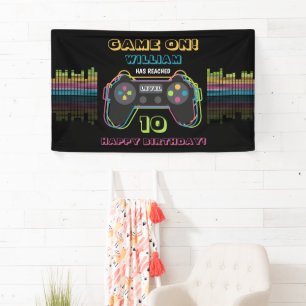 Teenager Gaming Gamer Videospiel Spieler Retro Geb Banner