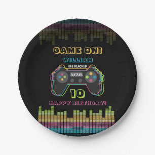 Teenager Gaming Gamer Videospiel Spieler Retro Geb Pappteller
