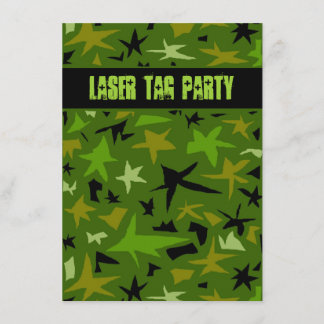 Teenager Geburtstag Camouflage Stars Party Einladung