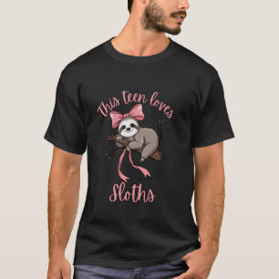 Teenager Geburtstag Coquette Süße Faultier T-Shirt