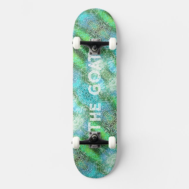 Teenager-Geschenk für ihn die Ziege grün Skateboard (Vorderseite)