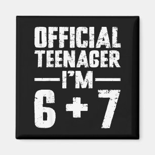 Teenager Ich bin 13. Geburtstag 6 7 Meme Six Seven Magnet