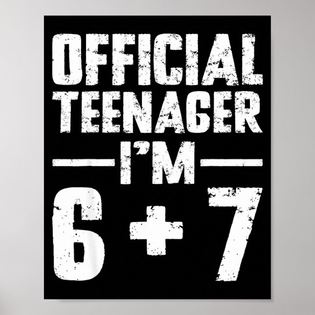 Teenager I'm 13th Birthday 6 7 Meme Six Seven Slan Poster (Vorne)