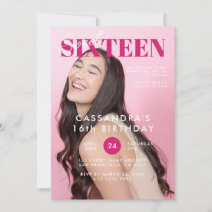 Teenager-Magazin-Cover Sweet Sixteen Geburtstag Einladung