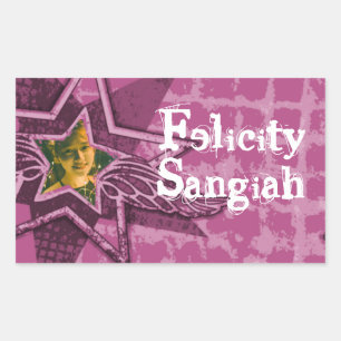 Teenager mit dunkelrosa ID-Aufkleber Rechteckiger Aufkleber