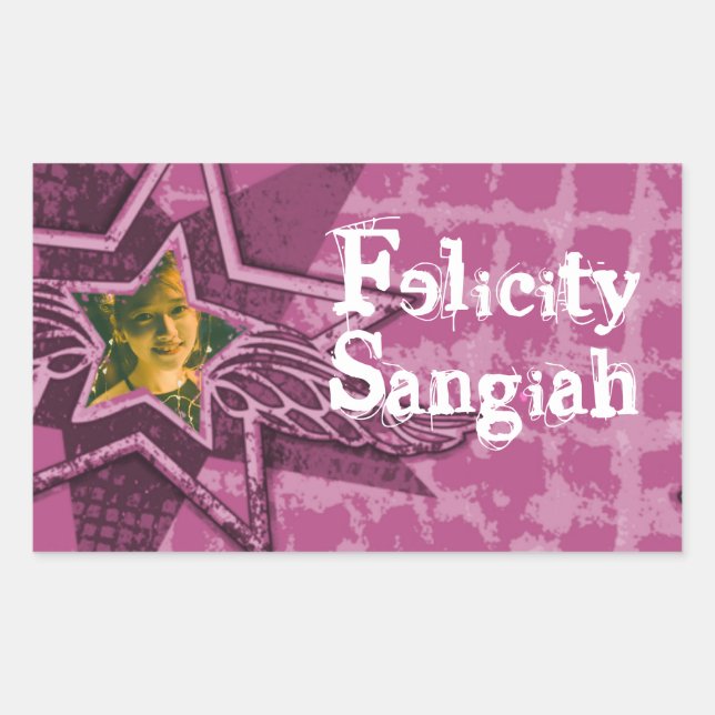 Teenager mit dunkelrosa ID-Aufkleber Rechteckiger Aufkleber (Vorderseite)