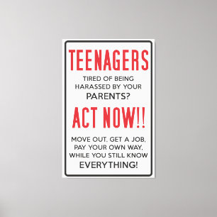 Teenager, müde, belästigt zu werden? Jetzt hande Leinwanddruck