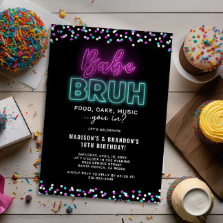 Teenager Neon Joint Geburtstagspartei Einladung