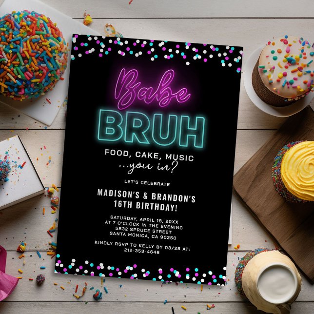 Teenager Neon Joint Geburtstagspartei Einladung (Von Creator hochgeladen)
