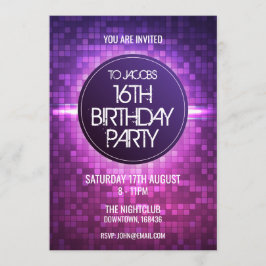 Teenager Night Club Geburtstagsparty Einladung
