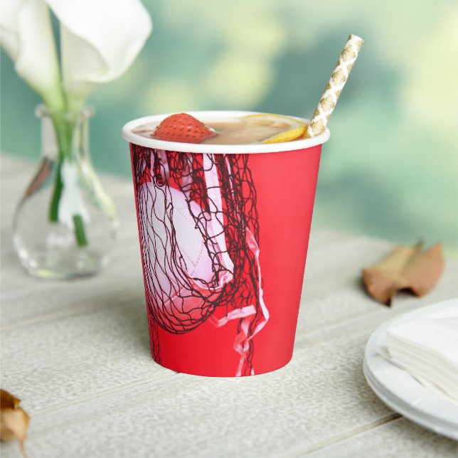 Teenager Red Birthday Party Net & Volleyball Sport Pappbecher (In Situ)