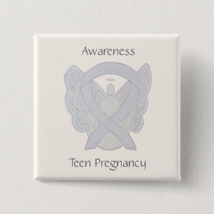 Teenager-Schwangerschaft Bewusstsein Weißer Ribbon Button